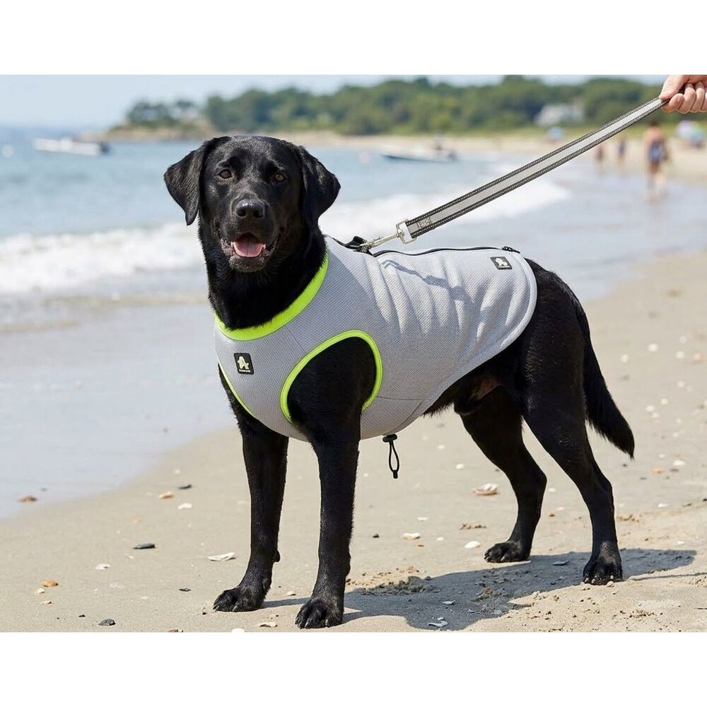 Truelove TLG2511 Dog Cooling Vest Reflective Nylon Gray/Yellow Size L